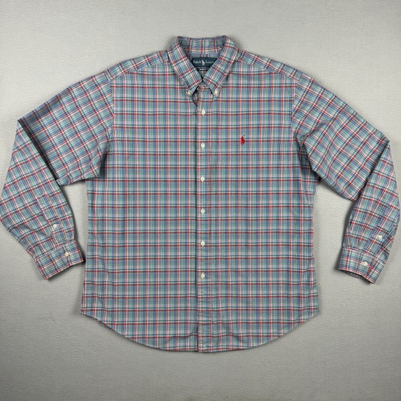 Ralph Lauren Other - Ralph Lauren Mens XL Classic Fit Plaid Button Down Shirt Multi Color Red Pony